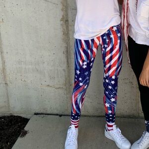 Patriotic American Flag Leggings